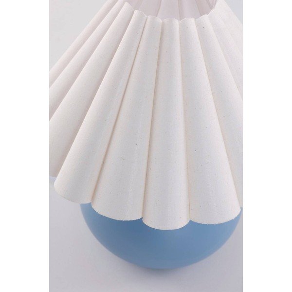 Lampada da tavolo bianca/blu in ceramica (altezza totale 34 cm) Crasso – Jotex-image-4