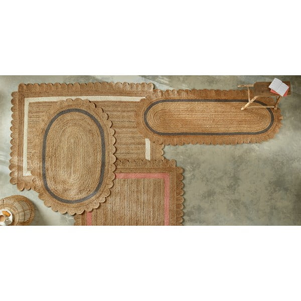 Tappeto bianco/di colore naturale in iuta tessuto a mano 120x170 cm Grace – Flair Rugs-image-2