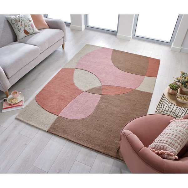 Tappeto in lana rosa 160x230 cm Glow - Flair Rugs-image-1