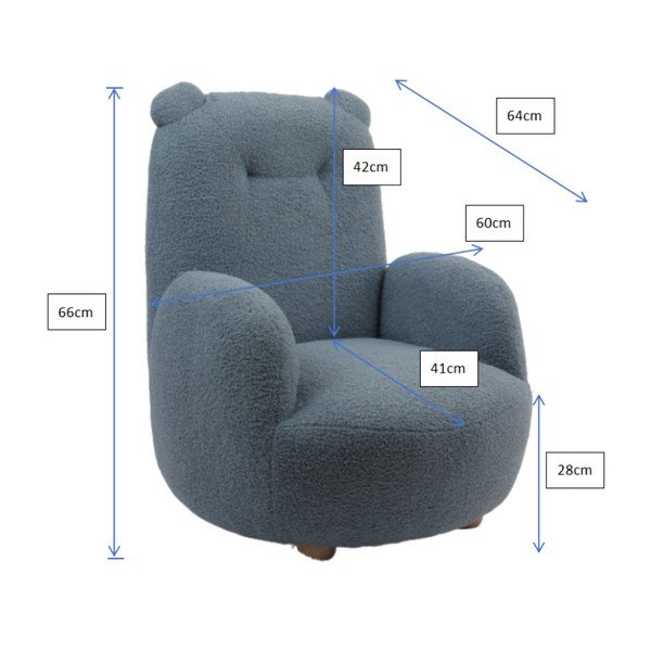 Poltrona per bambini beige con rivestimento in bouclé Rocky – Vipack-image-3