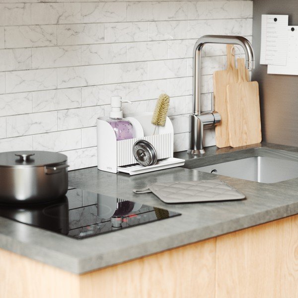 Porta detersivi bianco in plastica riciclata Sling - Umbra-image-1