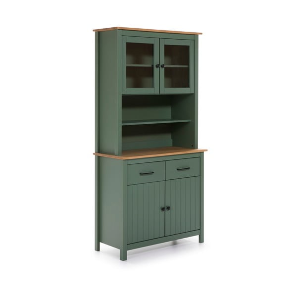 Vetrina verde-naturale in legno di pino 90x180 cm Miranda - Marckeric-image-2