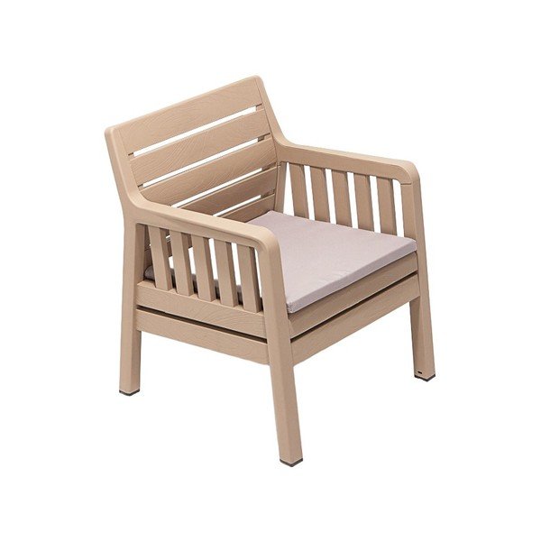 Sedia da giardino in plastica beige Lara - Floriane Garden