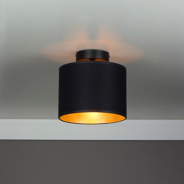 Lampada da soffitto nera con dettaglio oro XS CP, ⌀ 20 cm Mika - Sotto Luce-image-1