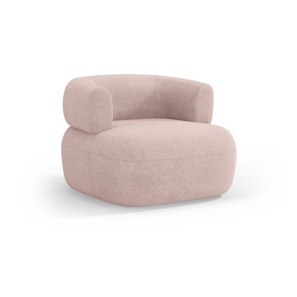 Poltrona rosa chiaro in tessuto bouclé Jenny - Micadoni Home