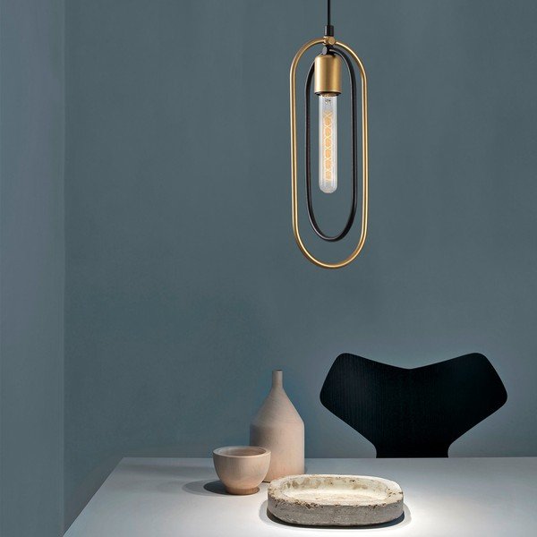 Lampadario nero/dorato Cerco – Opviq lights-image-1