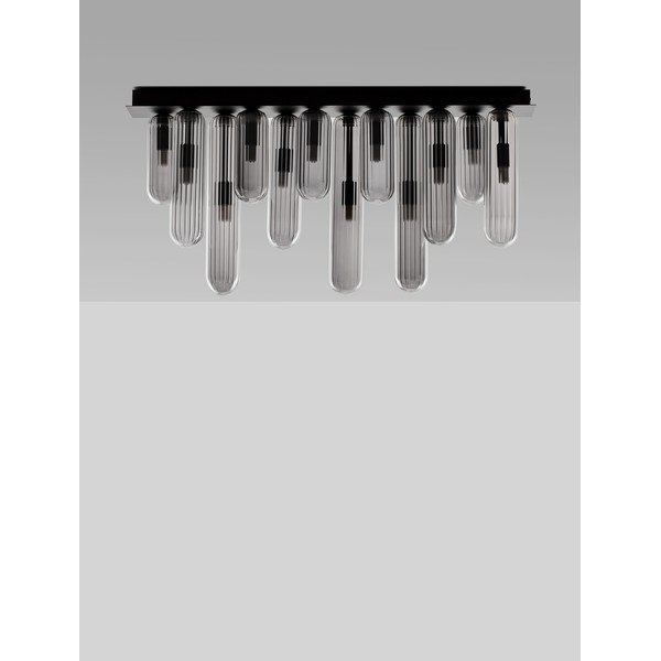 Plafoniera grigia in vetro con paralume in vetro 10x72 cm Gustave – Nova Luce-image-2