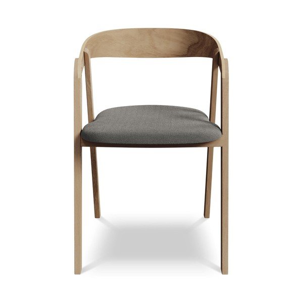 Sedia da pranzo grigia in legno massiccio Erika – Makamii-image-1