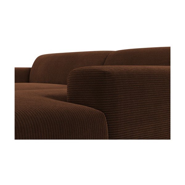 Divano angolare in velluto a coste marrone, 250 cm, angolo destro Karen - Marie Claire Home-image-1