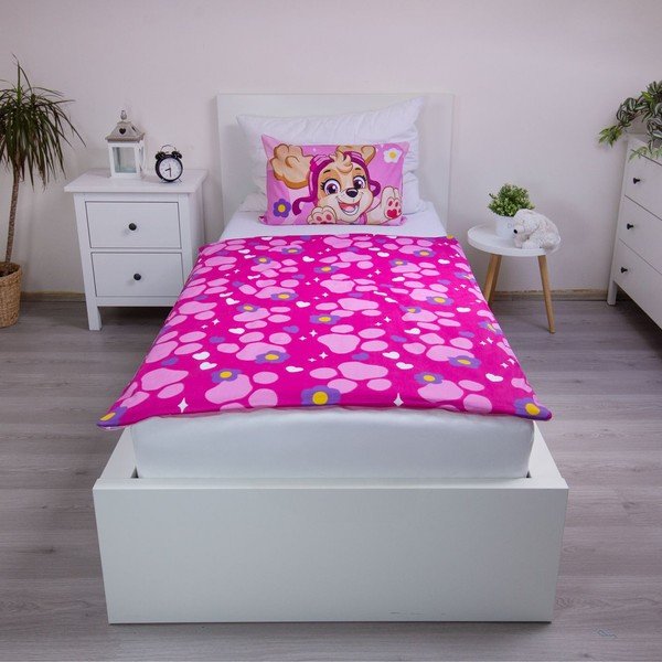 Set copripiumino e federa da bambini rosa in cotone per culla 100x135 cm Paw Patrol "Pawsome friendships grow" – Jerry Fabrics-image-2