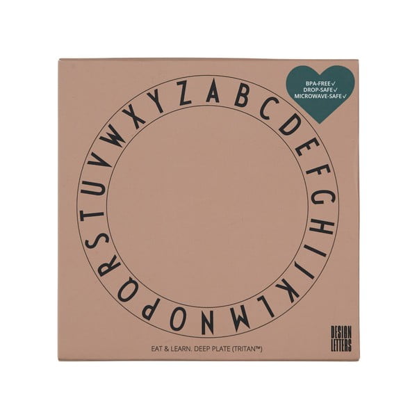 Piatto fondo beige per bambini , ø 15,5 cm Eat & Learn - Design Letters-image-1