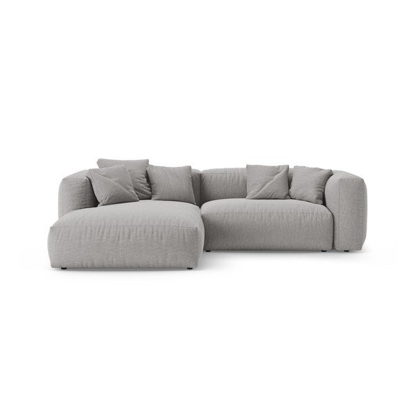 Divano angolare componibile grigio allungabile (con penisola a sinistra/con chaise lounge) – Micadoni 