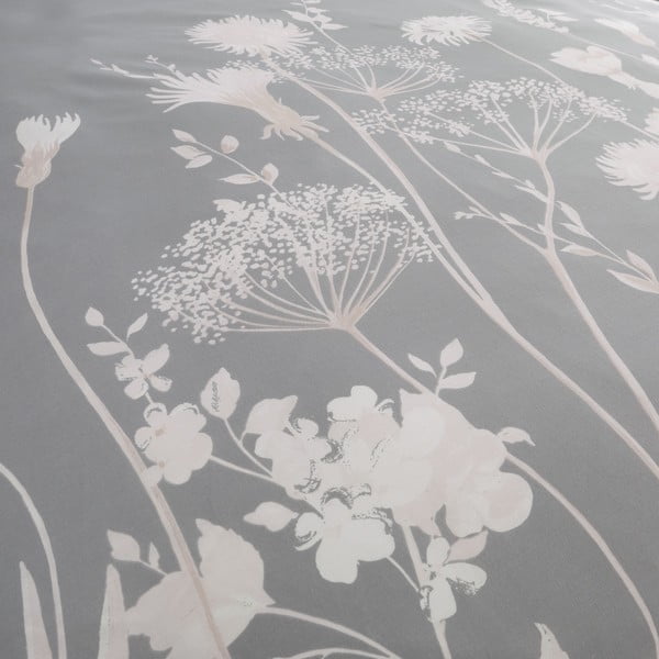 Set copripiumino e federa grigio per letto matrimoniale 200x200 cm Meadowsweet Floral – Catherine Lansfield-image-4