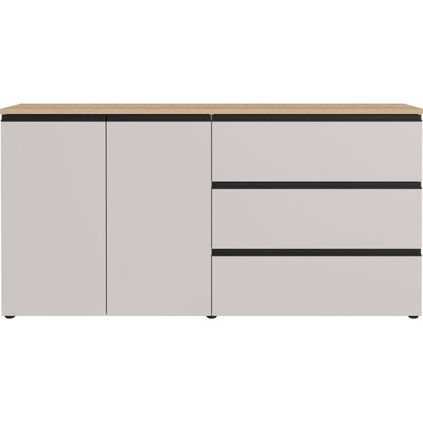 Credenza greige/colore naturale chiaro 180x91x41 cm Cormano – Germania-image-4