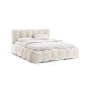 Letto matrimoniale imbottito beige con contenitore con rete inclusa 180x200 cm Lupine – Micadoni 