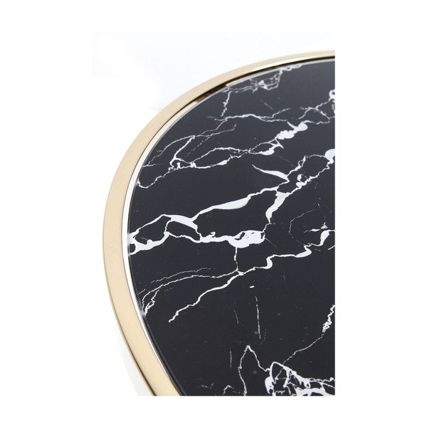 Tavolino nero con base in oro Base, ø 46 cm San Remo - Kare Design-image-2
