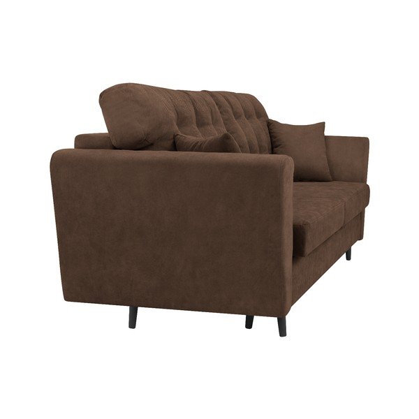 Hnědá třímístná rozkládací pohovka s úložným prostorem Cosmopolitan Design Lyon-image-3