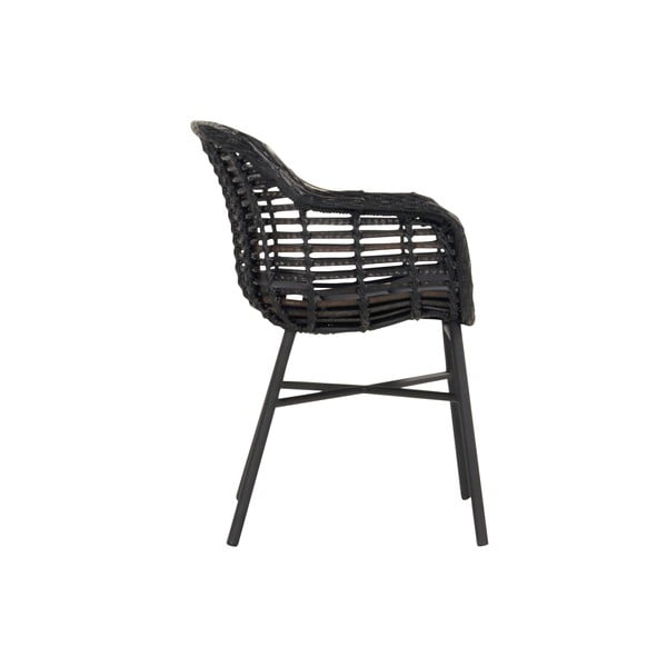 Sedia da giardino in plastica nera Cecilia - Hartman-image-3