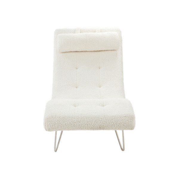 Chaise longue color crema con rivestimento in pelliccia sintetica Wasilla – Jotex-image-2