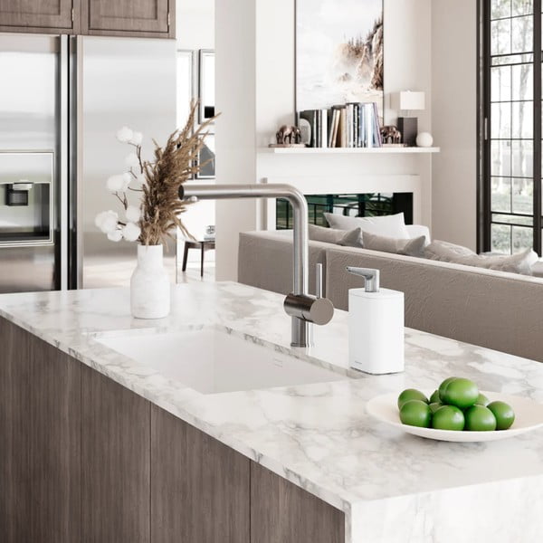 Dispenser di sapone in acciaio bianco 473 ml Pulse - simplehuman-image-1