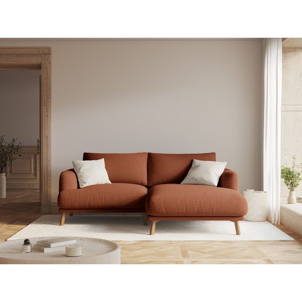 Divano angolare color terracotta (con penisola a destra/con chaise lounge) Naomi – Micadoni -image-1
