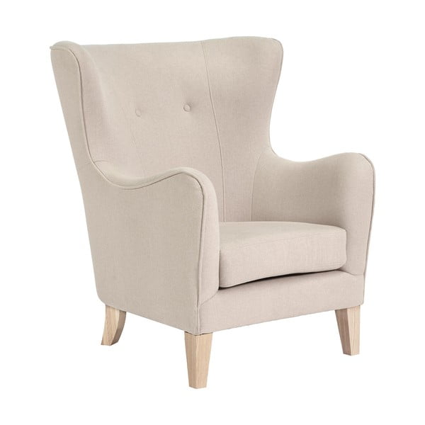 Poltrona con orecchie color crema Campo - House Nordic