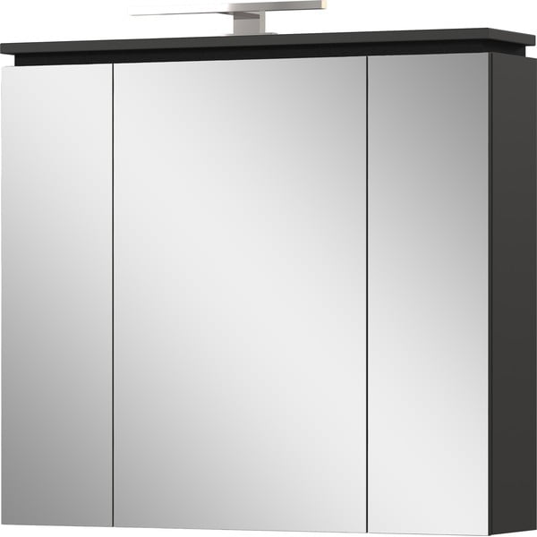 Mobile bagno antracite con specchio e illuminazione 76x74 cm Modesto - Germania-image-1