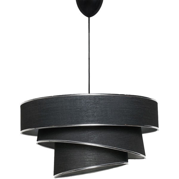 Lampadario nero/argentato con paralume in tessuto ø 40 cm Couper – Opviq lights