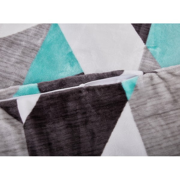 Biancheria da letto grigia/turchese in micropile per letto singolo 140x200 cm Abstract  – My House-image-2