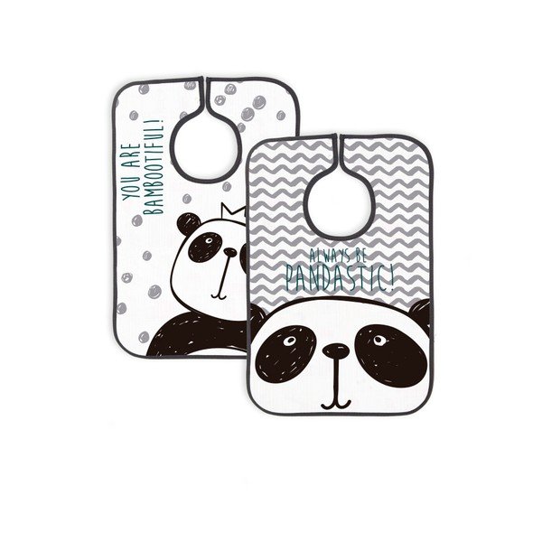 Bílo-černé bryndáky v sadě 2 ks Panda - Little Nice Things