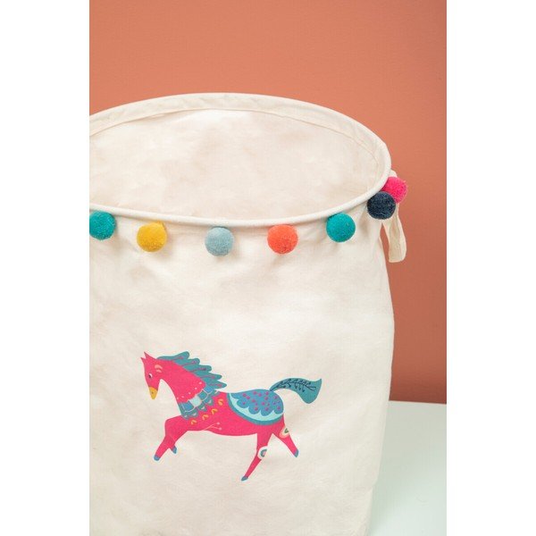 Cesta per giochi da bambino bianca in tessuto ø 38x48 cm Mimo Eclectic Horse – Premier Housewares-image-4