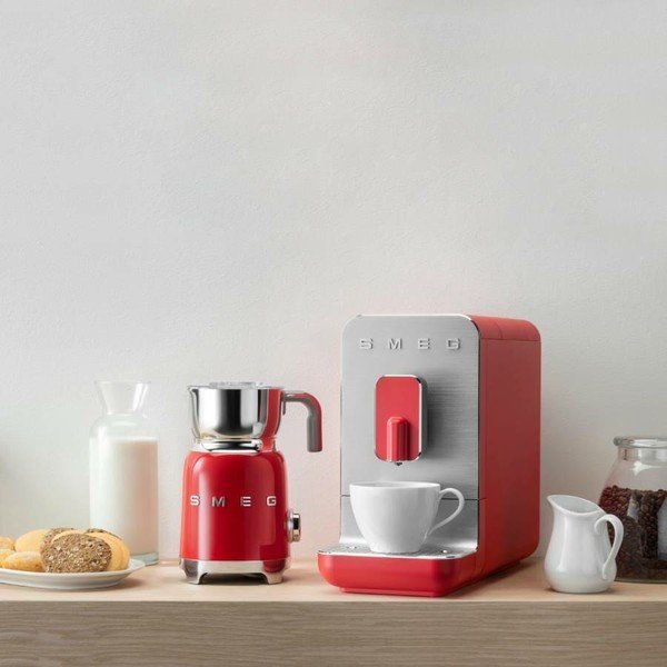 Frullino elettrico rosso per il latte Retro Style - SMEG-image-1