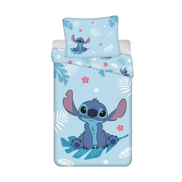 Biancheria da letto per bambini in cotone blu per letto singolo 140x200 cm Lilo and Stitch "Blue" - Jerry Fabrics