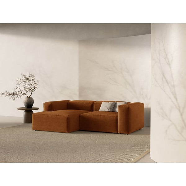 Divano angolare color mattone (con penisola a sinistra/con chaise lounge) Bergamo – Cosmopolitan Design-image-1