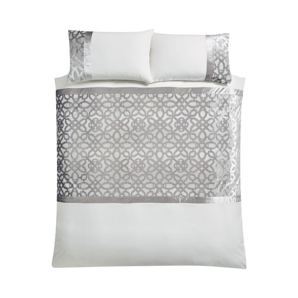 Biancheria da letto in velluto beige-crema per letto matrimoniale 200x200 cm Lattice Cut - Catherine Lansfield