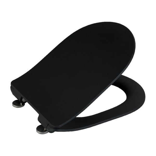 Sedile del water nero Nero, 45,2 x 36,2 cm Sedilo - Wenko-image-3