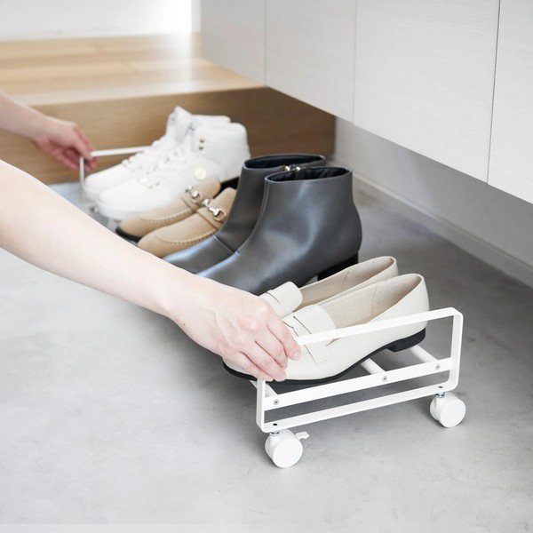 Scarpiera in metallo bianco 83,5x14,5x27,5 cm Tower - YAMAZAKI-image-1