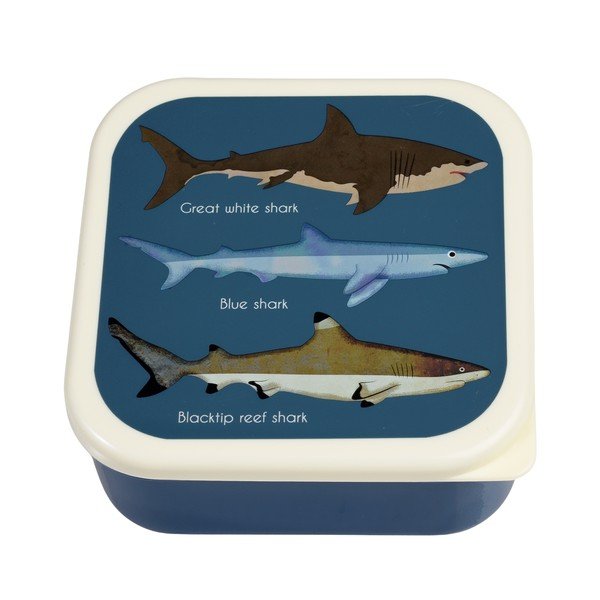 Portapranzo per bambini blu scuro 3 pz Sharks – Rex London-image-3