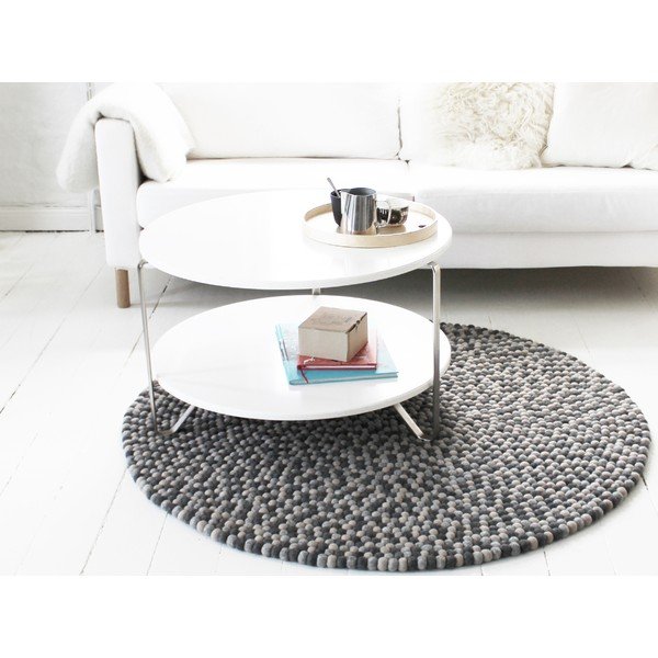 Tappeto in lana grigio scuro, ⌀ 200 cm Ball Rugs - Wooldot-image-2