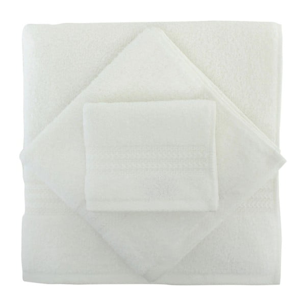 Set di 2 asciugamani in cotone bianco e asciugamano Rainbow - Foutastic