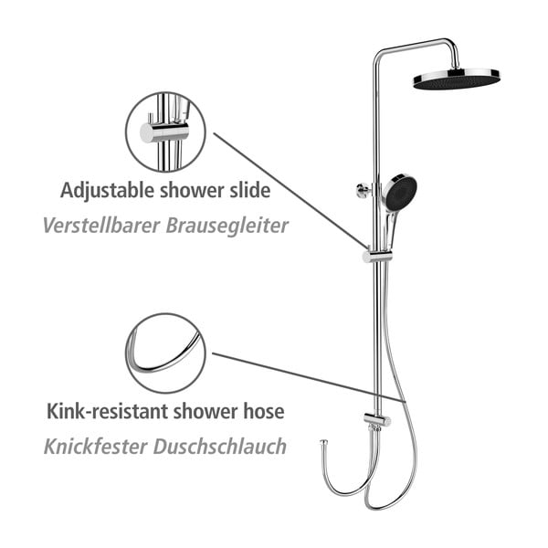 Set doccia in acciaio inox argento lucido 120 cm Soft Water - Wenko-image-2