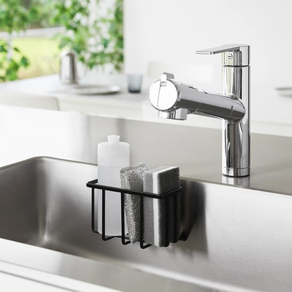 Supporto per detersivo senza foratura nero in metallo Film Hook – YAMAZAKI-image-1