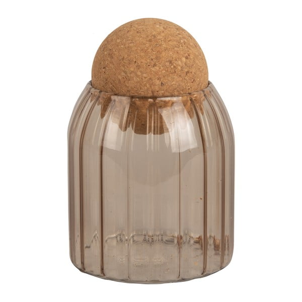 Vaso in vetro marrone con coperchio in sughero Gemma, altezza 14 cm - PT LIVING