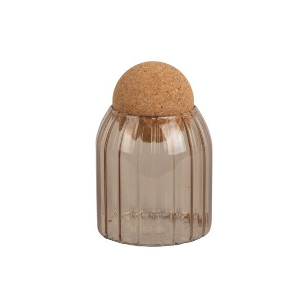 Vaso in vetro marrone con coperchio in sughero Gemma, altezza 14 cm - PT LIVING