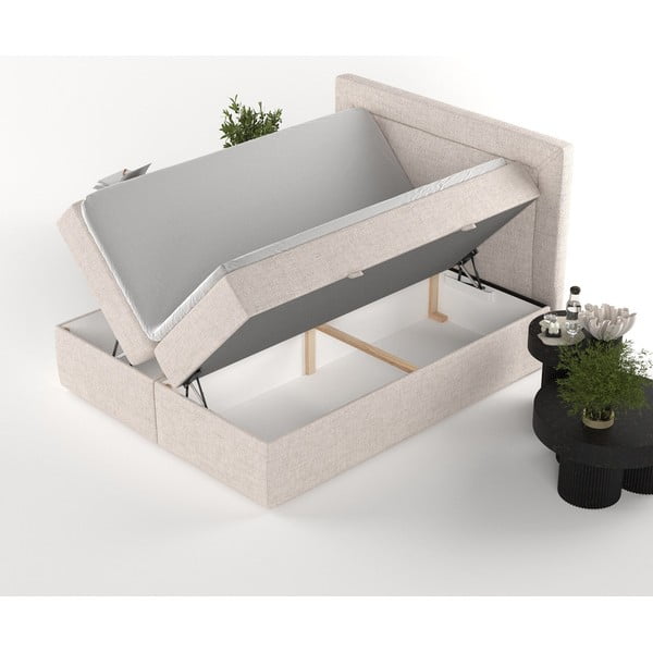 Letto boxspring beige con contenitore 160x200 cm Imagine - Maison de Rêve-image-3