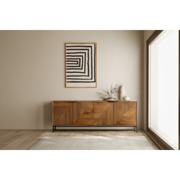 Credenza di colore naturale in mango massiccio 210x80x40 cm Nereida – MOME-image-1