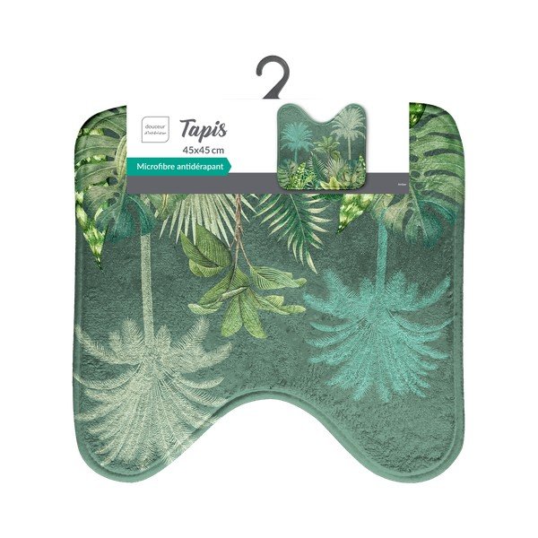 Tappetino per il bagno verde in tessuto per WC 45x45 cm Vagabonde – douceur d'intérieur-image-2