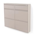 Scarpiera grigio tortora in metallo con ante ribaltabili 98x86x15 cm Billy – Spinder Design