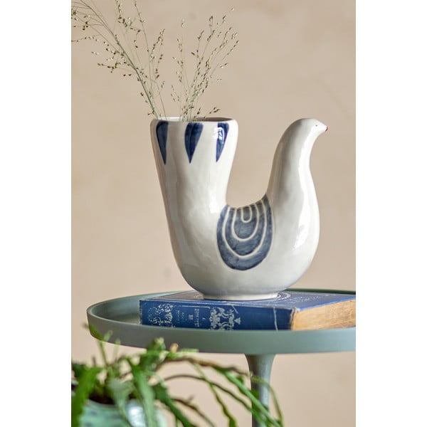 Vaso in gres dipinto a mano color crema (altezza 19 cm) Trudy - Bloomingville-image-1