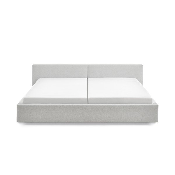Letto matrimoniale imbottito grigio con contenitore con rete inclusa 200x240 cm Cube – Meise Möbel-image-4